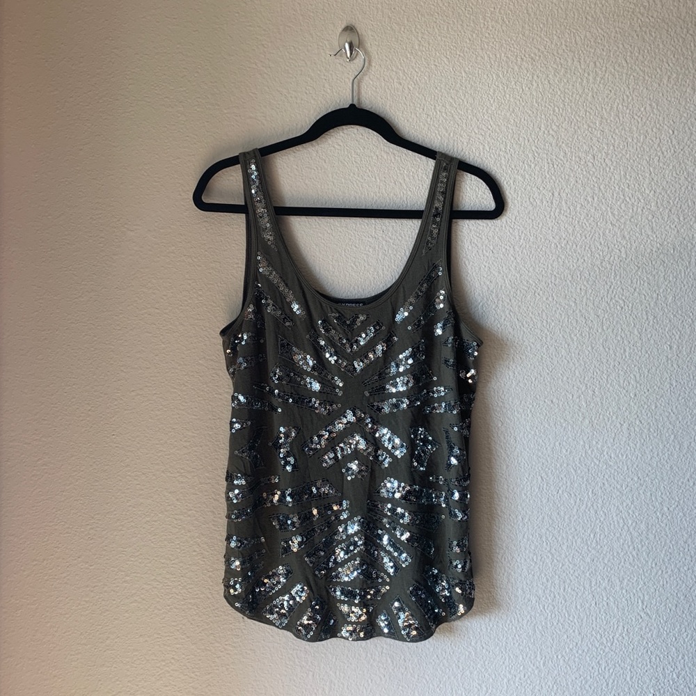 Express sequin tank top